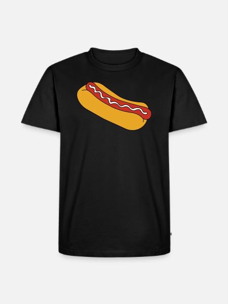 Varmkorv snabbmat korv rullar - Ekologisk premium-T-shirt herr - svart