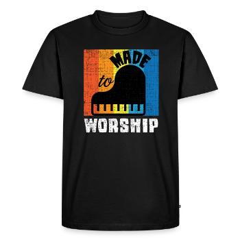 Made To Worship Synthesizer Musik abmischen - Männer Premium Bio T-Shirt - Schwarz - Vorne - Nico (187cm)