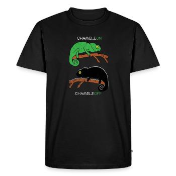 Chameleon Lizard Lizard Reptiles Terraurium - Men's Premium Organic T-Shirt - black - Front - Nico (187cm)