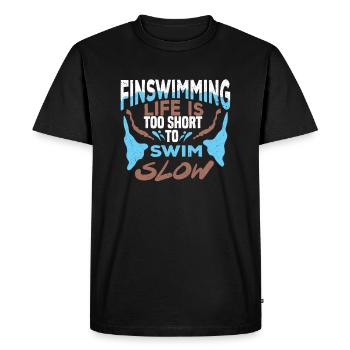 Nageoires Natation Natation Sports nautiques - T-shirt Premium bio Homme - noir - Devant - Nico (187cm)