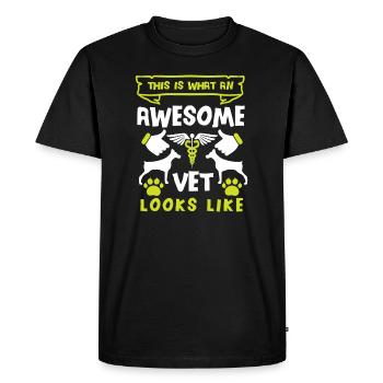 Veterinarian Veterinary Practice Veterinarian Veterinarian - Men's Premium Organic T-Shirt - black - Front - Nico (187cm)