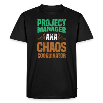 Project Manager Chaos Coordinator Office Manager - Men's Premium Organic T-Shirt - black - Front - Nico (187cm)