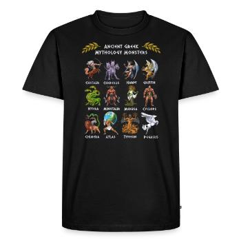 Monstres de la mythologie grecque antique - T-shirt Premium bio Homme - noir - Devant - Nico (187cm)