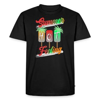 Sentiment d’été - T-shirt Premium bio Homme - noir - Devant - Nico (187cm)