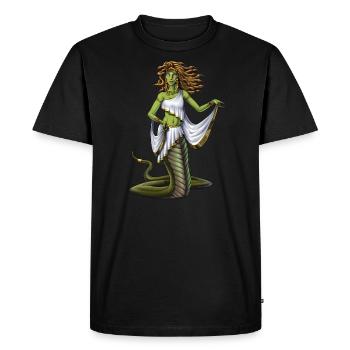 Ancienne déesse grecque Méduse - T-shirt Premium bio Homme - noir - Devant - Nico (187cm)