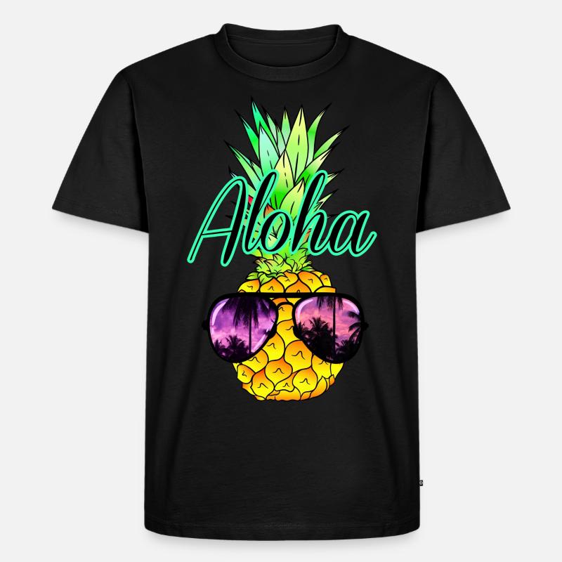 Ananas Aloha - Männer Premium Bio T-Shirt - Schwarz