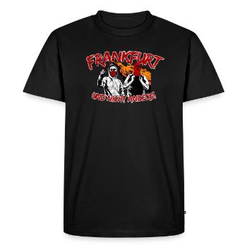 Frankfurt und nicht anders UPDATE - Männer Premium Bio T-Shirt - Schwarz - Vorne - Nico (187cm)