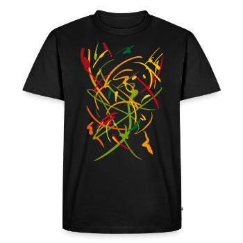 Abstract - Men's Premium Organic T-Shirt - black - Front - Nico (187cm)