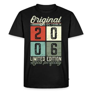 Original October 2006 16th Birthday Gift Cool - Men's Premium Organic T-Shirt - black - Front - Nico (187cm)