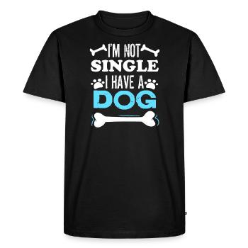 Amoureux des chiens Je ne suis pas célibataire j’ai un chien classique - T-shirt Premium bio Homme - noir - Devant - Nico (187cm)