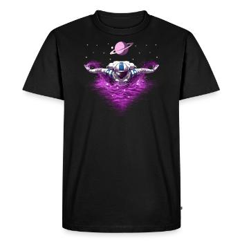 Space Astronaut Swimming - Men's Premium Organic T-Shirt - black - Front - Nico (187cm)