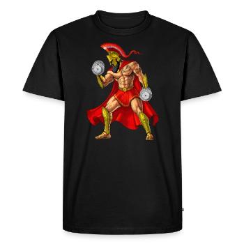 Spartan Warrior Bodybuilder - T-shirt Premium bio Homme - noir - Devant - Nico (187cm)