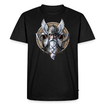 Viking Warrior God Odin - Men's Premium Organic T-Shirt - black - Front - Nico (187cm)