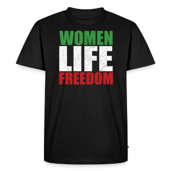 Soutien à la liberté de vie des femmes rétro Iran libre - T-shirt Premium bio Homme - noir - Devant - Nico (187cm)