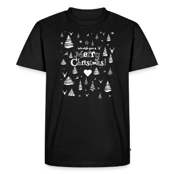 Nous vous souhaitons un joyeux Noël Feliz Navidad - T-shirt Premium bio Homme - noir - Devant - Nico (187cm)