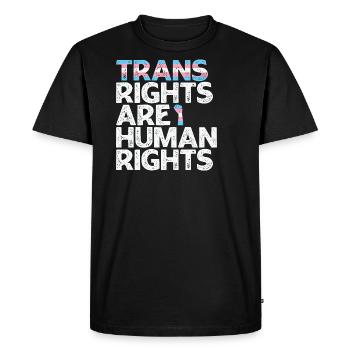 LBGT Flag Gay Pride Trans rights are human rights - Men's Premium Organic T-Shirt - black - Front - Nico (187cm)