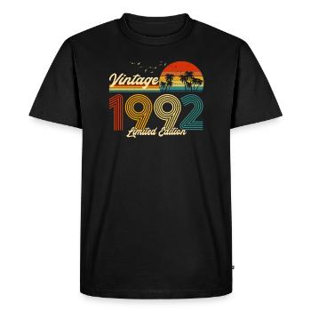 Vintage 1992 Cadeau en édition limitée pour anniversaire - T-shirt Premium bio Homme - noir - Devant - Nico (187cm)