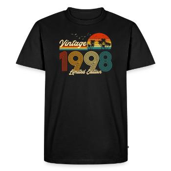 Vintage 1998 Cadeau en édition limitée pour anniversaire - T-shirt Premium bio Homme - noir - Devant - Nico (187cm)