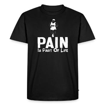 Pain is Part Of Life RunMan - Men's Premium Organic T-Shirt - black - Front - Nico (187cm)