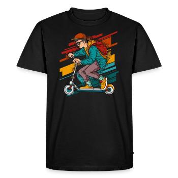 Stunt Scooter- Vintage - Men's Premium Organic T-Shirt - black - Front - Nico (187cm)
