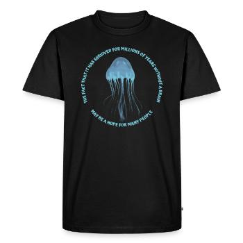 Jellyfish have no brain, funny caption - Men's Premium Organic T-Shirt - black - Front - Nico (187cm)