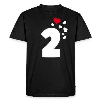 2 cœurs 2ème anniversaire - T-shirt Premium bio Homme - noir - Devant - Nico (187cm)