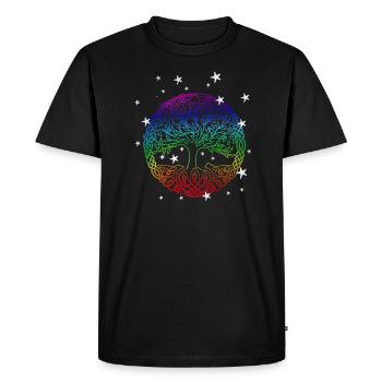 Tree of Life,Yggdrasil,World Tree,tree of life, - Men's Premium Organic T-Shirt - black - Front - Nico (187cm)
