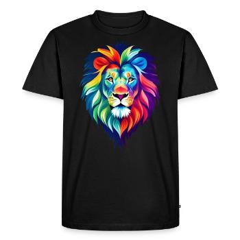 colorful lion - Men's Premium Organic T-Shirt - black - Front - Nico (187cm)