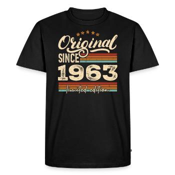 Original 1963 Vintage - 1963 Birthday Gift - Men's Premium Organic T-Shirt - black - Front - Nico (187cm)