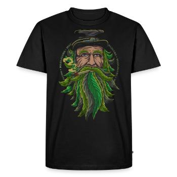 23F 0336 bk - Men's Premium Organic T-Shirt - black - Front - Nico (187cm)