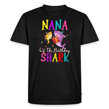 Nana De La Famille D’anniversaire Requin Matching - T-shirt Premium bio Homme - noir - Devant - Nico (187cm)