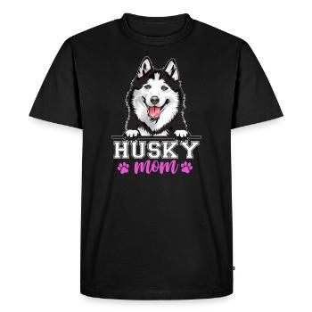 Husky Mom Dog Mama - Men's Premium Organic T-Shirt - black - Front - Nico (187cm)