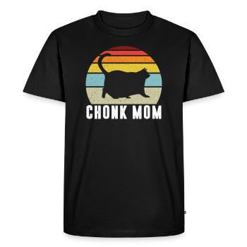 Chonk Cat Mom Scale Meme Funny Retro Style Mommy - Men's Premium Organic T-Shirt - black - Front - Nico (187cm)