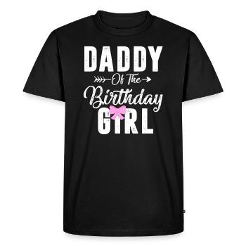 Papa de la fille d’anniversaire fille assortie famille - T-shirt Premium bio Homme - noir - Devant - Nico (187cm)