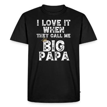 j’adore quand tu m’appelles gros papa chemise Hip Hop - T-shirt Premium bio Homme - noir - Devant - Nico (187cm)