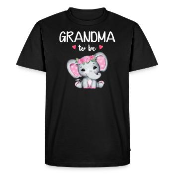 Grandma To Be Elephant Baby Shower Floral - Men's Premium Organic T-Shirt - black - Front - Nico (187cm)