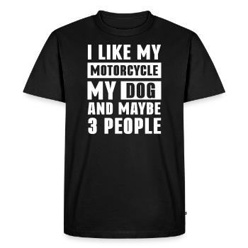 Chemise de motard drôle que j’aime mon chien de moto peut-être - T-shirt Premium bio Homme - noir - Devant - Nico (187cm)