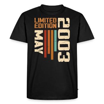 Mai 2003 Vintage Nées En Mai 2003 Anniversaire - T-shirt Premium bio Homme - noir - Devant - Nico (187cm)