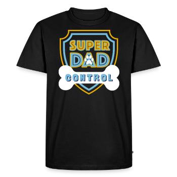 Super Dad Control Bleu Clair - T-shirt Premium bio Homme - noir - Devant - Nico (187cm)