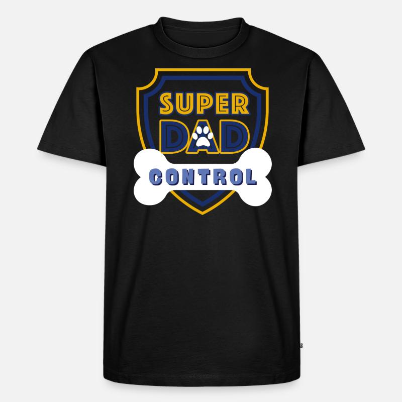 Super Dad Control Dark Blue - Männer Premium Bio T-Shirt - Schwarz