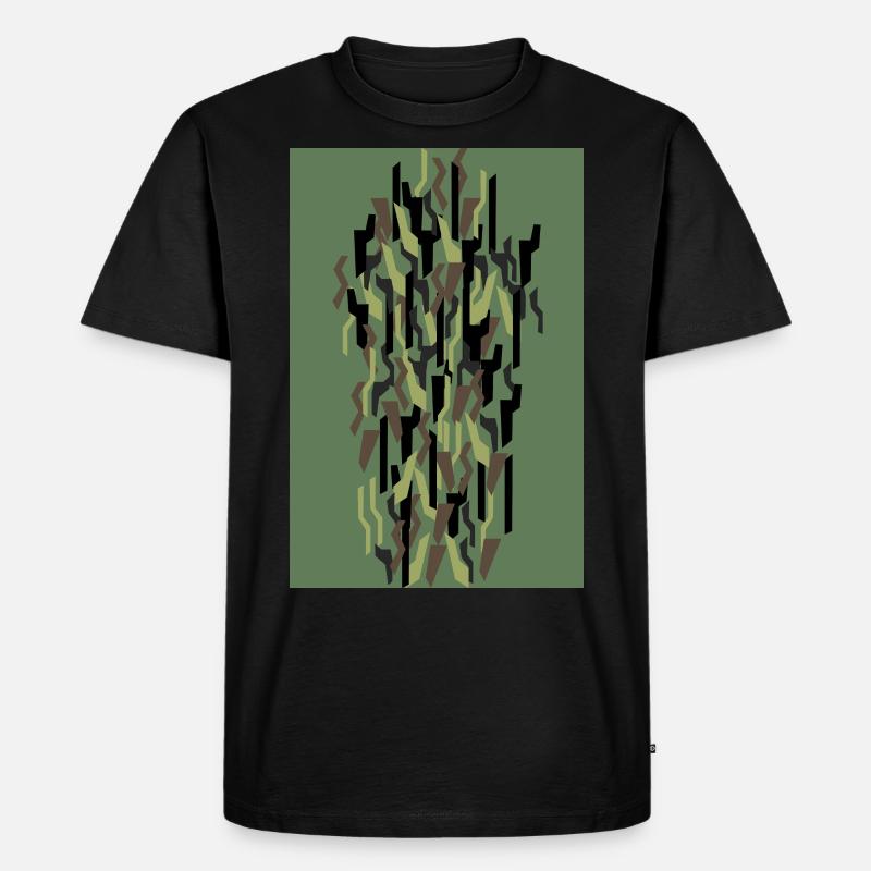 Camouflage Kunst Olive - Männer Premium Bio T-Shirt - Schwarz