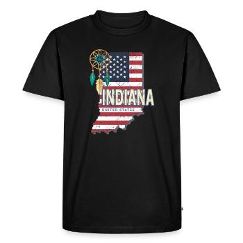 Indiana United States Map Souvenir - Men's Premium Organic T-Shirt - black - Front - Nico (187cm)
