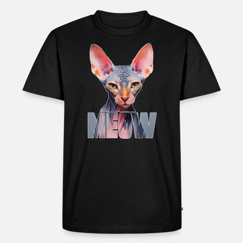 Sphynx Katze Miau - Männer Premium Bio T-Shirt - Schwarz
