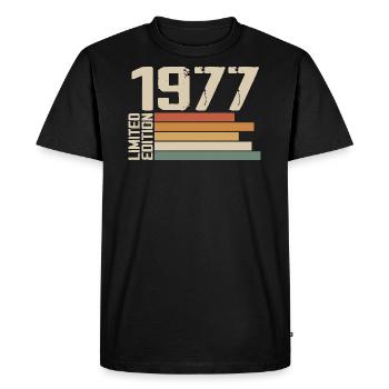 1977 Vintage - Retro 1977 Birthday Gift 1977 - Men's Premium Organic T-Shirt - black - Front - Nico (187cm)