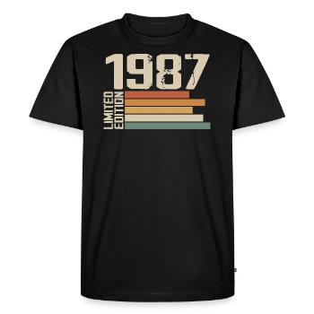 1987 Vintage - Retro 1987 Birthday Gift 1987 - Men's Premium Organic T-Shirt - black - Front - Nico (187cm)