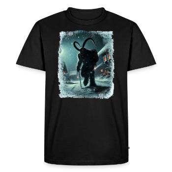 Krampus est à la recherche d’enfants dans un village glacé - T-shirt Premium bio Homme - noir - Devant - Nico (187cm)
