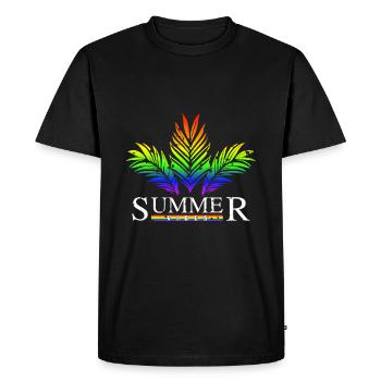 Summer Vibes pride rainbow flag LGBT - Men's Premium Organic T-Shirt - black - Front - Nico (187cm)
