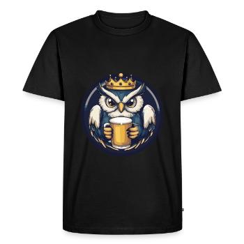 Bière Owl - T-shirt Premium bio Homme - noir - Devant - Nico (187cm)
