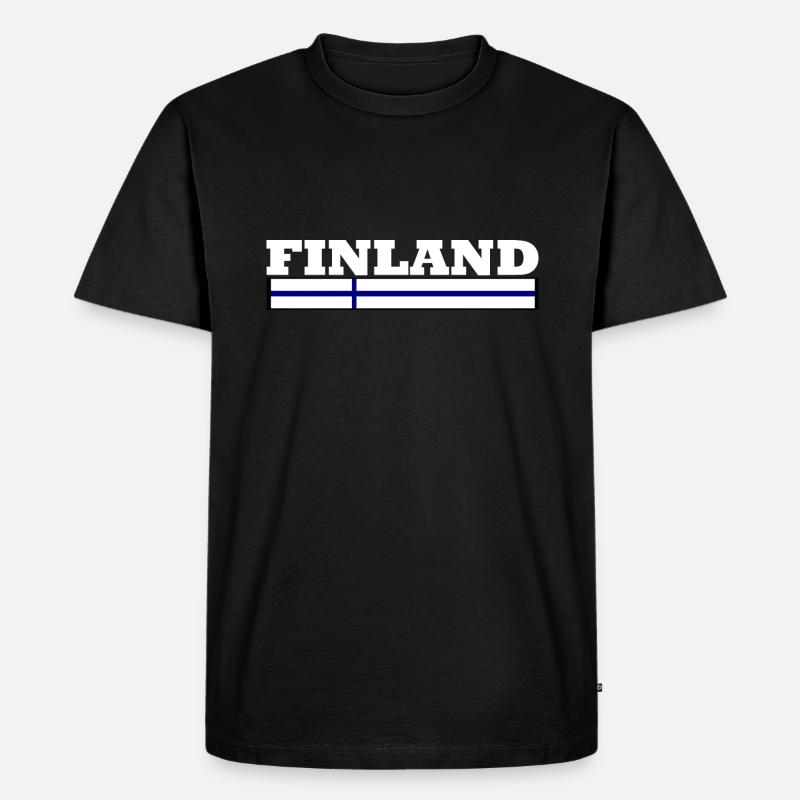 Finnland Flagge - Männer Premium Bio T-Shirt - Schwarz