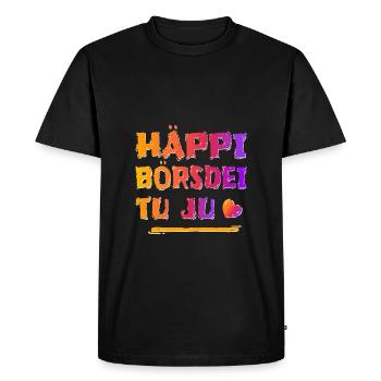 Haeppi boersdei to ju - T-shirt Premium bio Homme - noir - Devant - Nico (187cm)